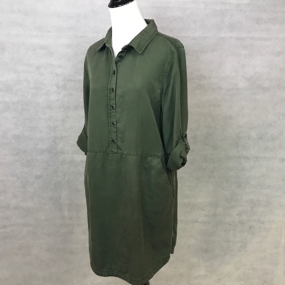 Utilitarian Hunter Green Tunic Dress